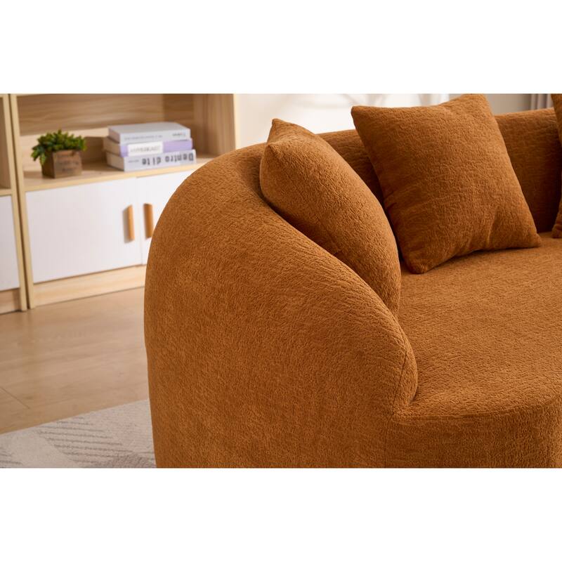 LY-049S Curved Modern Boneless Sofa Loveseat, Backrest Upgrade