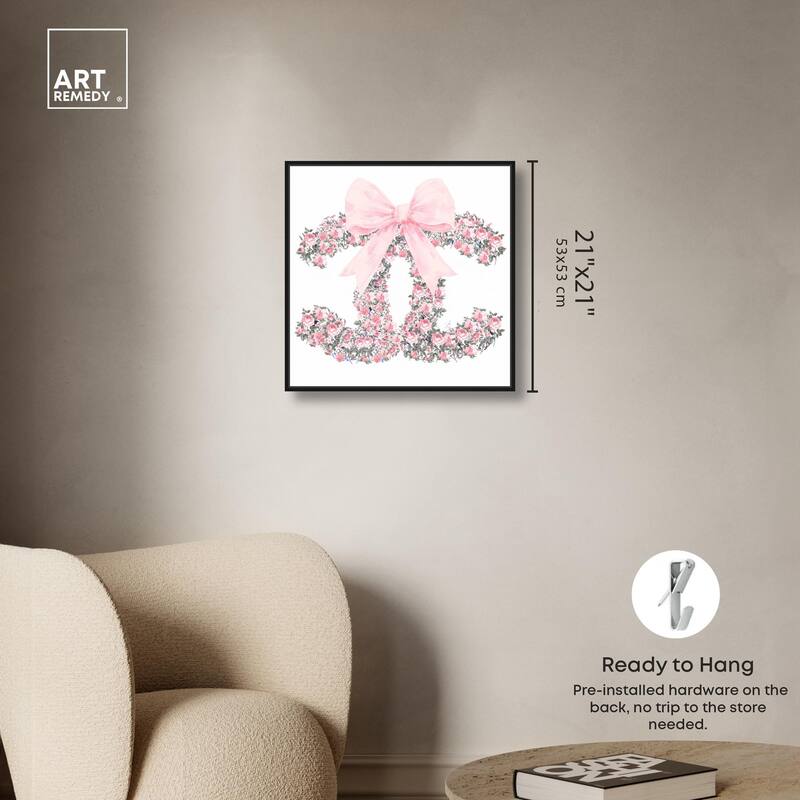 Makes Me Wonder Pink Bow Canvas by Art Remedy
