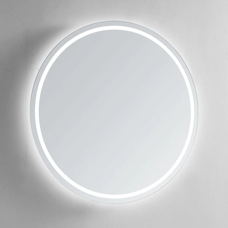 Modern Mirrors Solstice Round LED Lighted Bathroom Vanity Mirror, Wall Mounted Makeup Mirror with Defogger - 24 Inches - 48*48