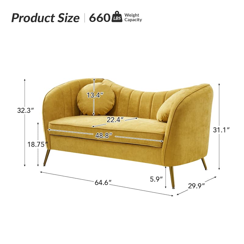 Cecilia 64.6" Wide Loveseat with Removable Cushions