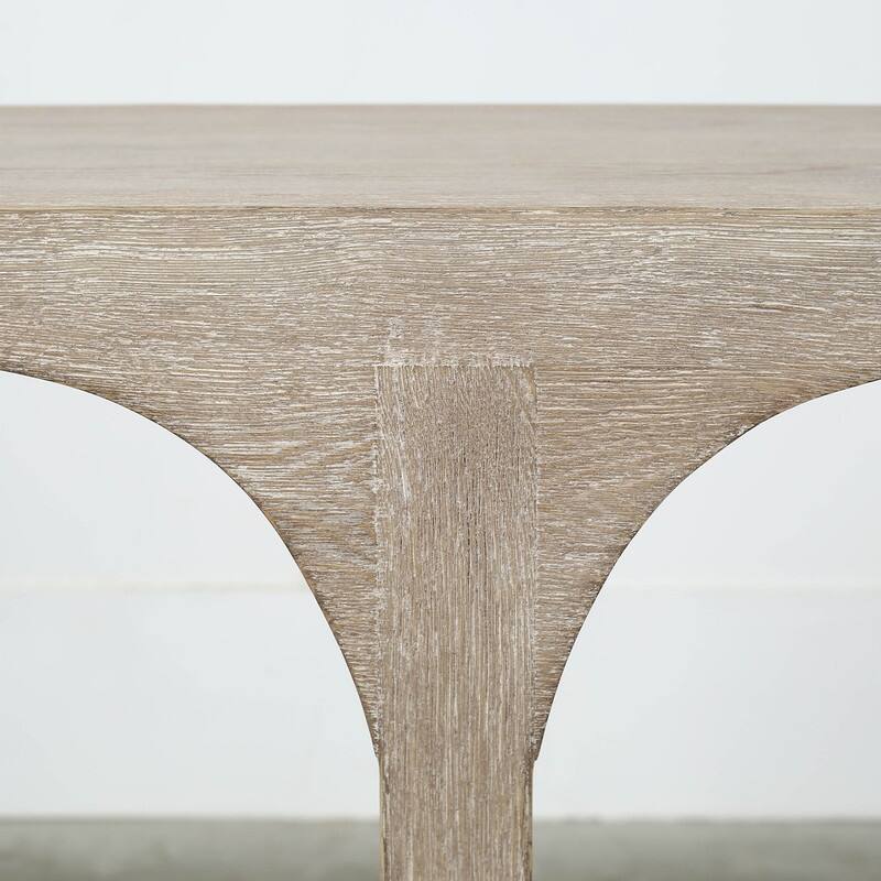 Ming Arch Console Table Whitewash 59x14x32H