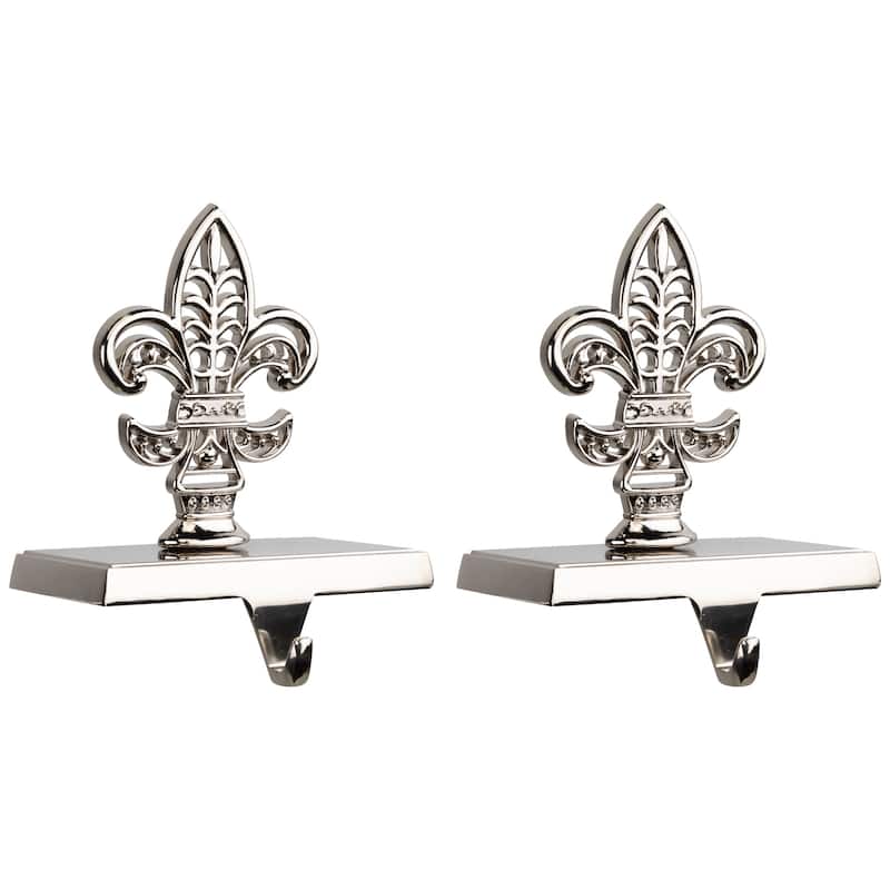 Fleur de Lis Christmas Stocking Holder - 5" - Set of 2