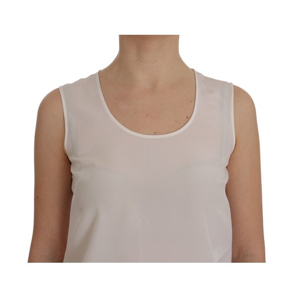 Dolce /& Gabbana White Crystal Sleeveless T-Shirt
