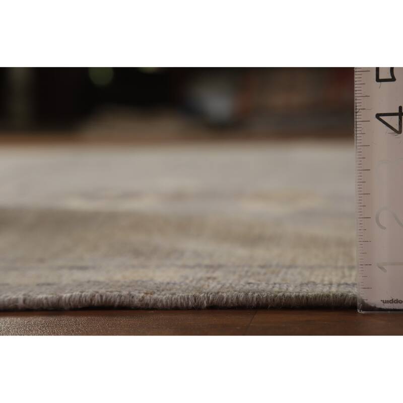 Hand Knotted Oriental 100% Wool Carpet Transitional All-Over Greys & Charcoal Oushak Area Rug - 11' 10'' X 8' 9''
