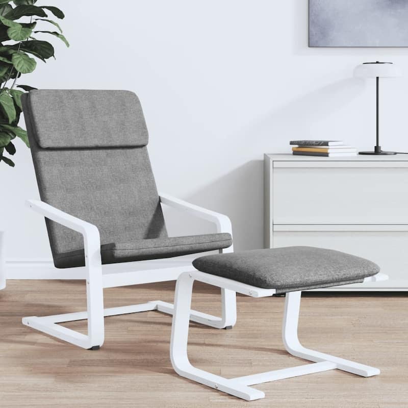 vidaXL Relaxing Chair Cream Fabric - 23.2" x 32.3" x 38.6"