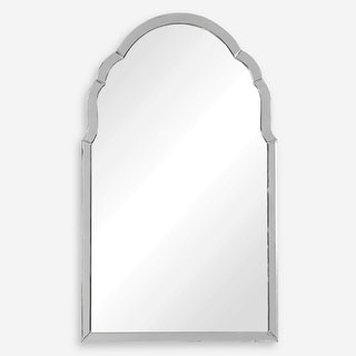Curved Beveled Wall Arch Mirror - 40" - Silver