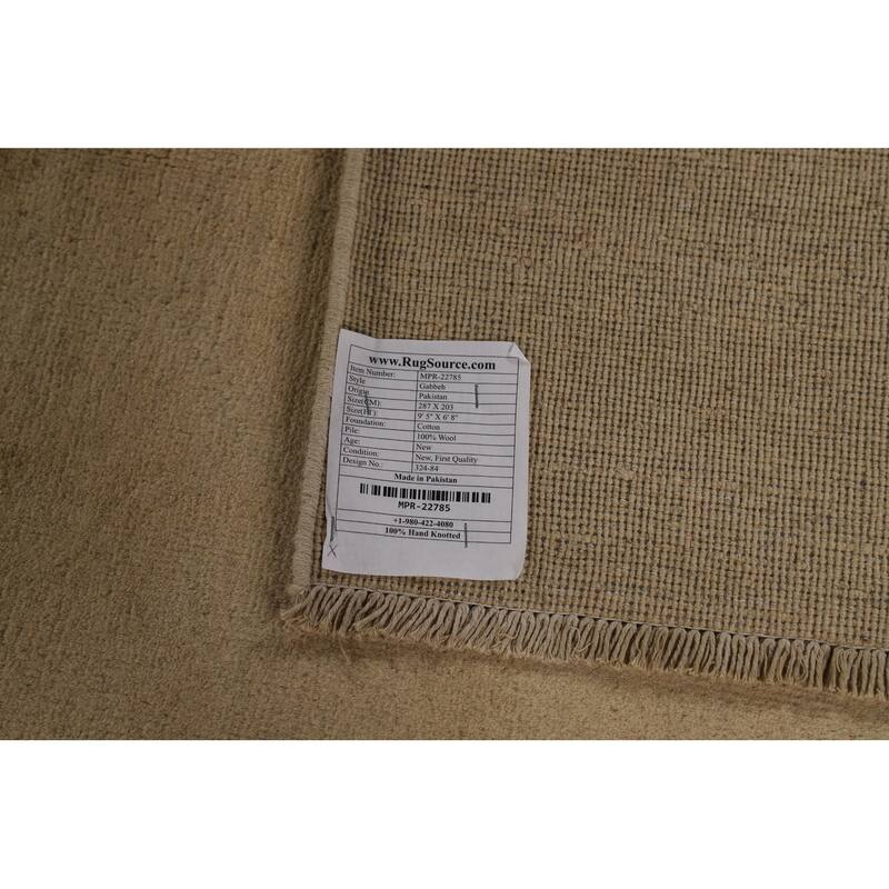 Solid Modern Gabbeh Oriental Area Rug Handmade Wool Carpet - 6'8" x 9'5"