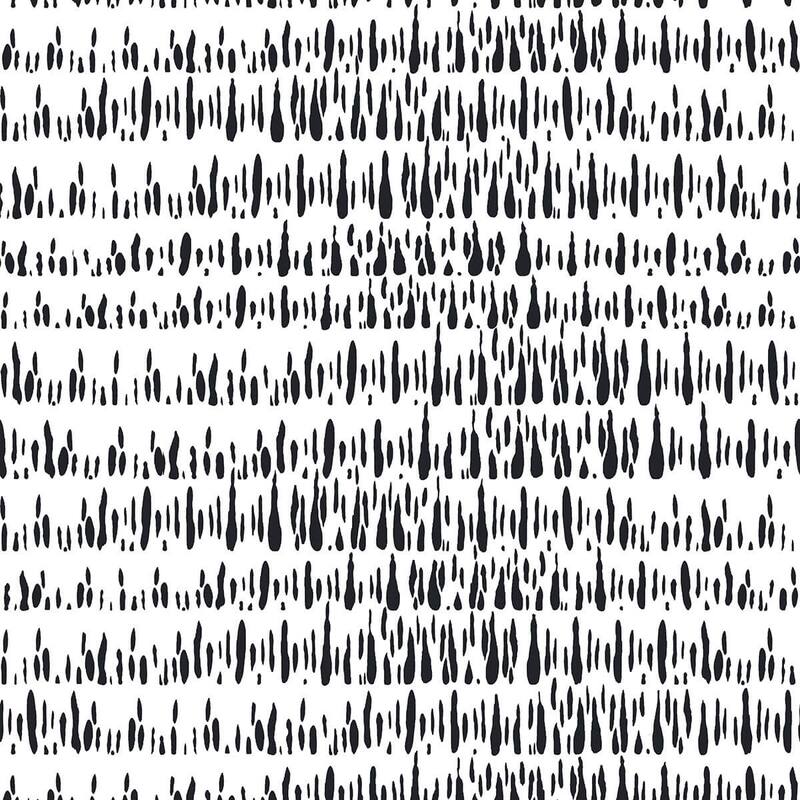 Seabrook Designs Brush Marks Unpasted Wallpaper - 27 in. W x 27 ft. L - Black and White