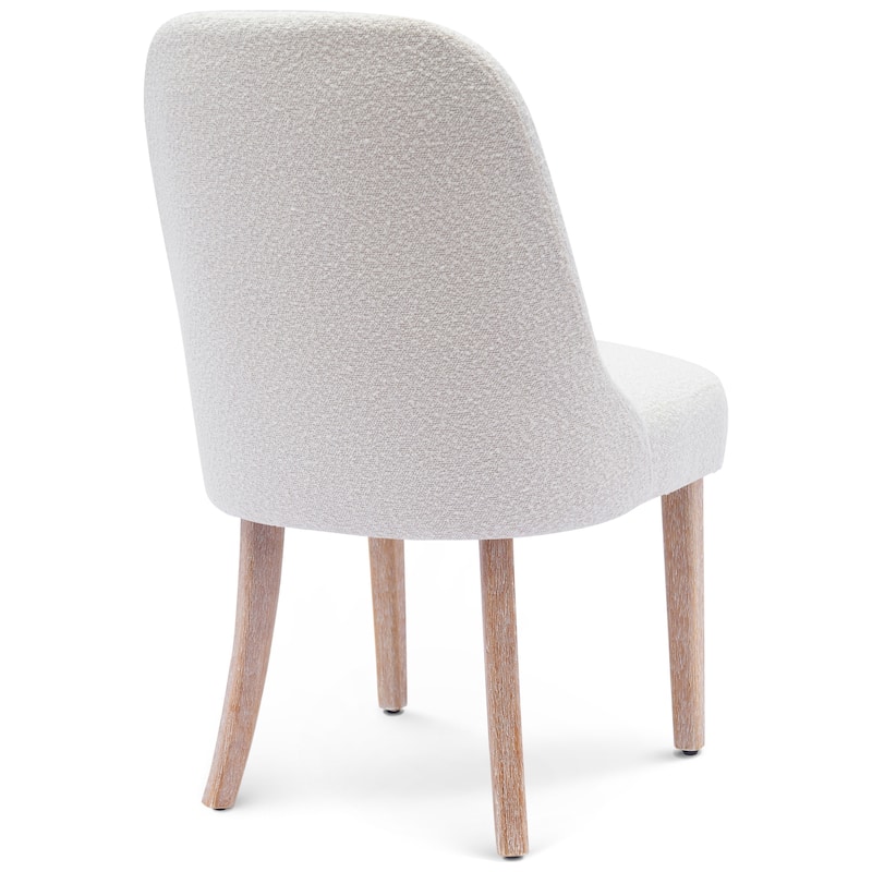 Farmhouse Water and Stain Resistant Boucle Upholstered Side Chair (Set of 6)