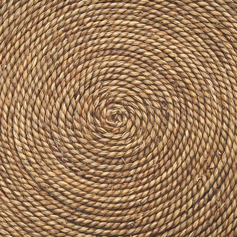 Wenopa Matte Black Wood w/ Natural Jute Accent Tables