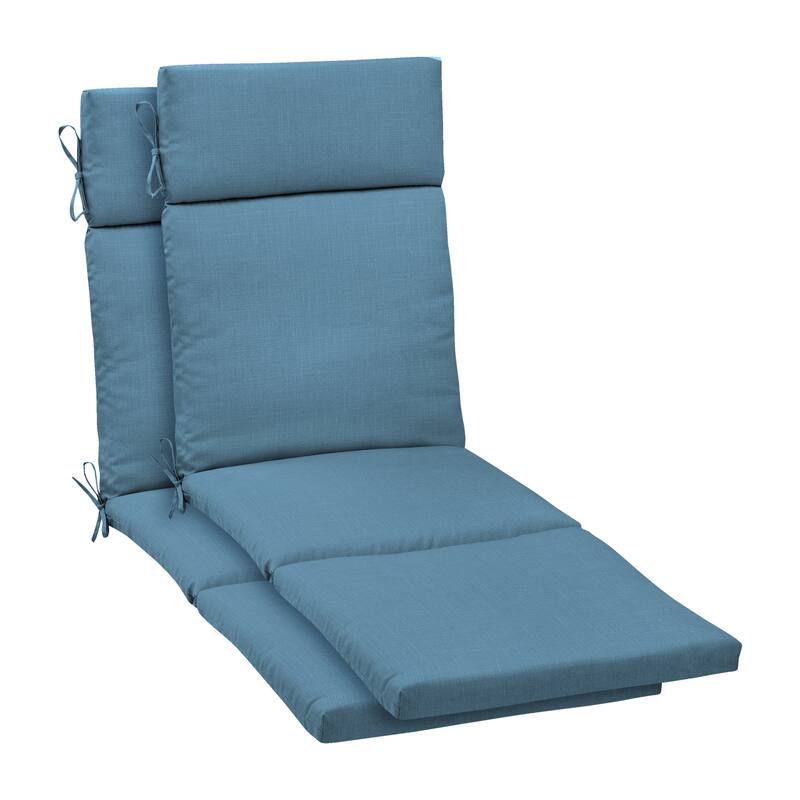 ARDEN Outdoor Chaise Lounge Cushion - 72"L x 21"W - 2 Count - French Blue Texture