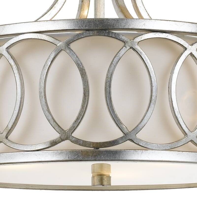 Libby Langdon for Crystorama Graham 3 Light Antique Silver Ceiling Mount - 15'' W x 11'' H