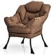 preview thumbnail 1 of 4, Modern Lazy Chair Accent Lounge Chair Single Sofa Chair Brown