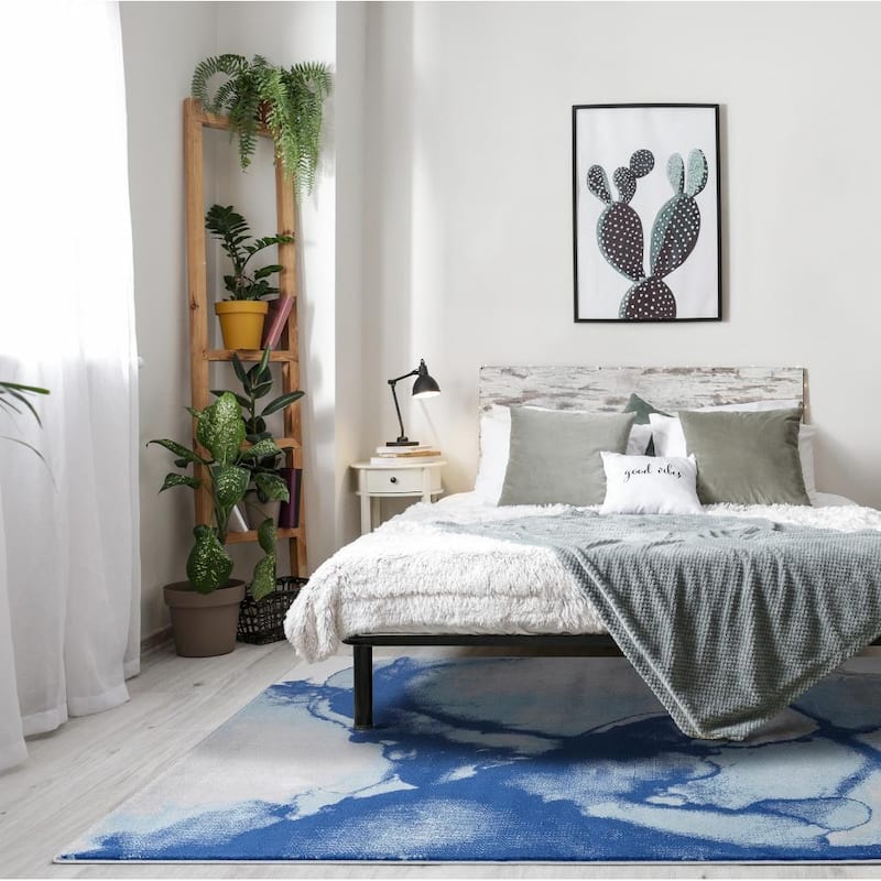 Luxe Weavers Victoria Collection Blue 5x7 Abstract Area Rug - 5' x 8'/Surplus