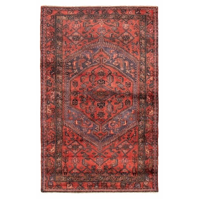 ECARPETGALLERY Hand-knotted Andelz Light Red Wool Rug - 4'2 x 6'8