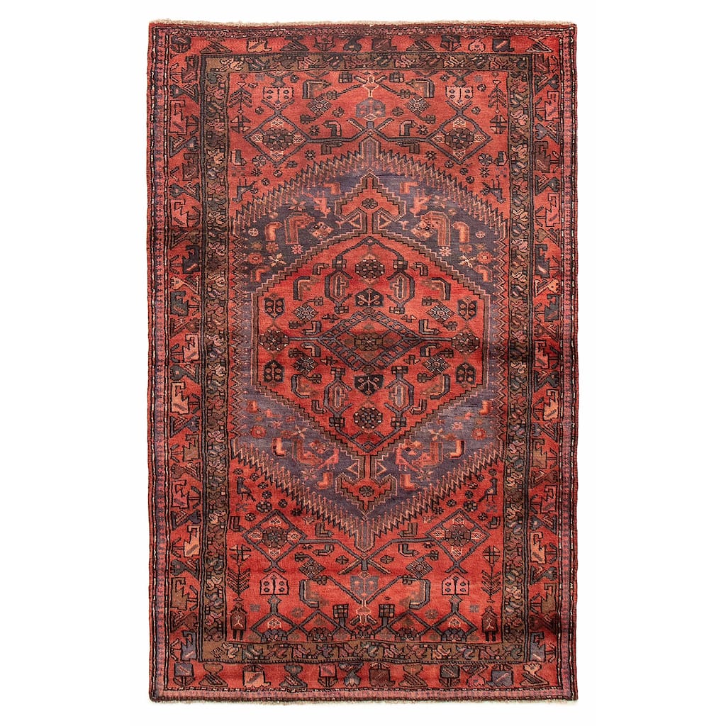 ECARPETGALLERY Hand-knotted Andelz Light Red Wool Rug - 4'2 x 6'8