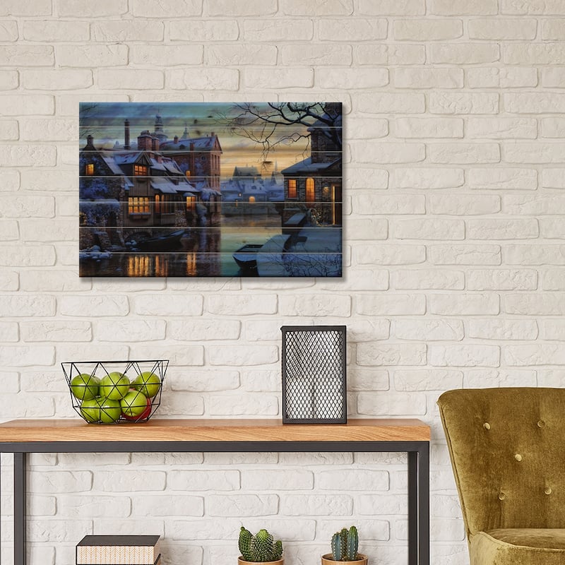 The Venice of the North Print On Wood by Evgeny Lushpin - Multi-Color