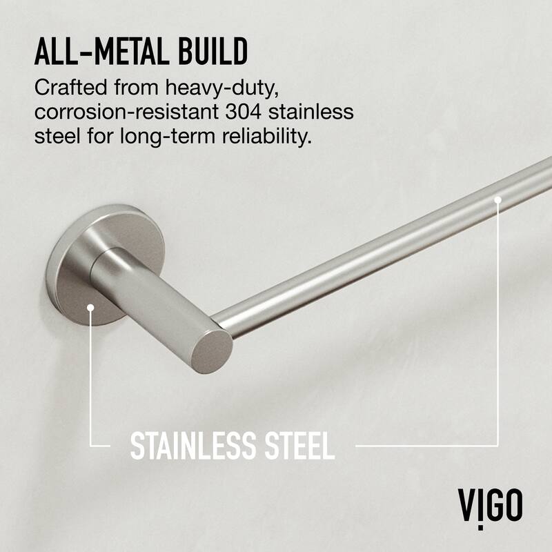 VIGO Cass 4-Piece Bathroom Hardware Accessory Set with 24 in. Towel Bar, Toilet Paper Holder, Hand Towel Holder, Hook