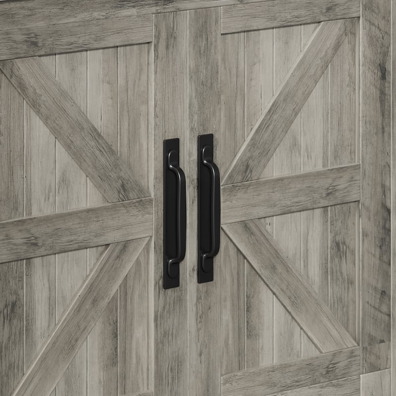 Moasis 30" Farmhouse Bathroom Vanity With Sink,Small Space Bathroom Storage Cabinet with Barn Doors