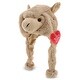 preview thumbnail 1 of 4, DolliBu I LOVE YOU Brown Llama Plush Hat - Cute Hat with Red Heart - 16.5 inches