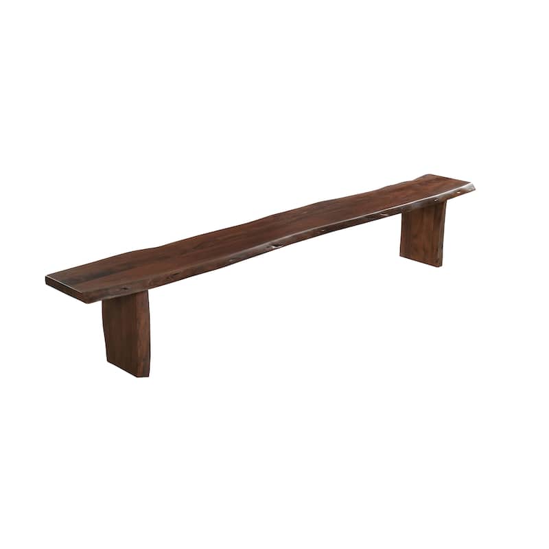 Cedar Live Edge Solid Wood Dining Bench - 105" - Dark Brown