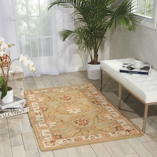 slide 2 of 8, Nourison India House Persian Traditional Area Rug 2' 6" x 4' - Green