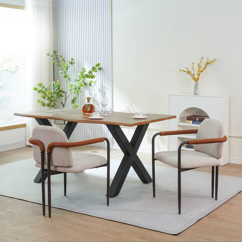 Upholstered Arm Chair Dining Chairs (Set of 2)