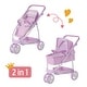 preview thumbnail 5 of 8, Olivia's Little World - Twinkle Stars Princess 2-in-1 Baby Doll Stroller - Purple