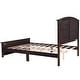 preview thumbnail 15 of 30, Farmhouse Wooden Platform Full Size Bed With Curl Design Headboard And Footboard For Teenager, Espresso