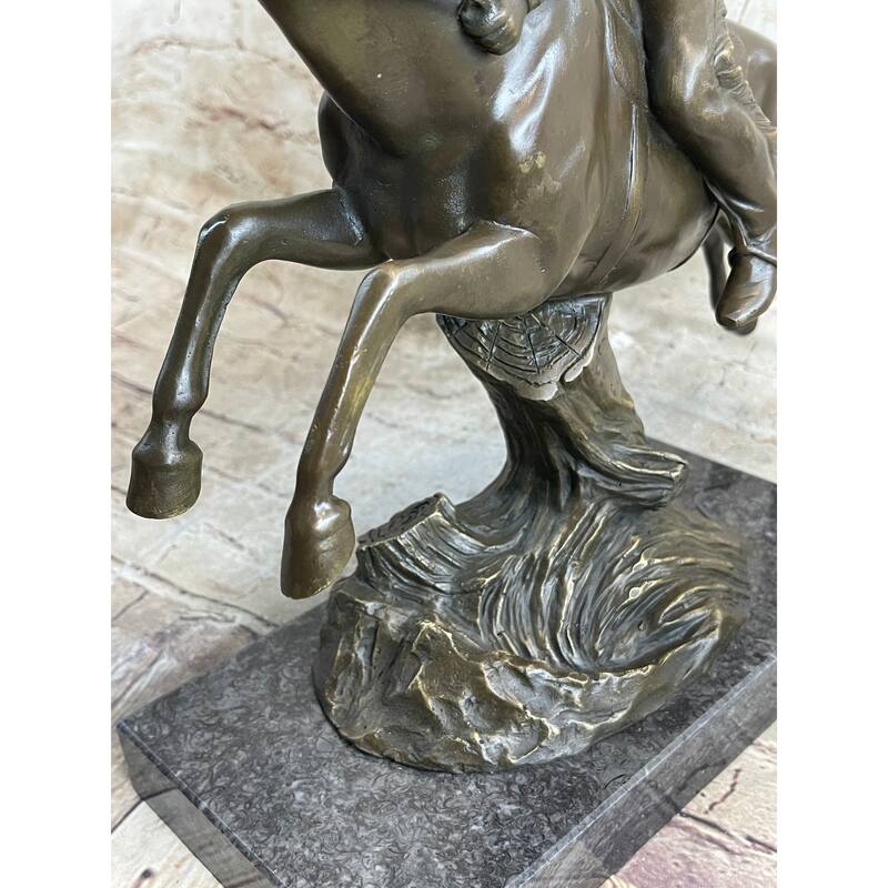 Bronze Sculpture By Antoine Bofill - Le Dernier D’Une Race - Native American On Horse