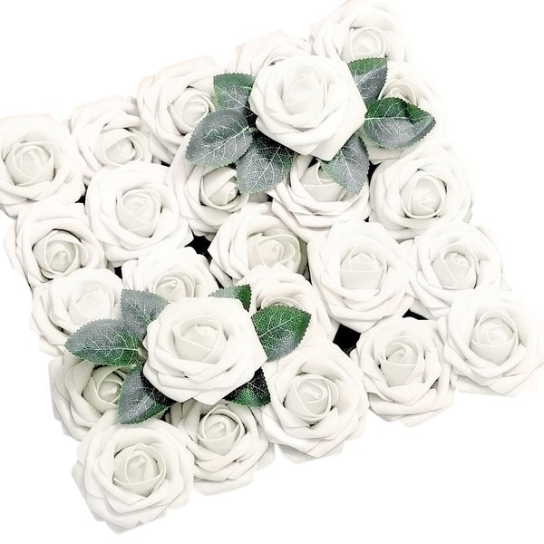 Artificial Flowers Coral Roses 50pcs Real Looking Fake Roses For DIY ...