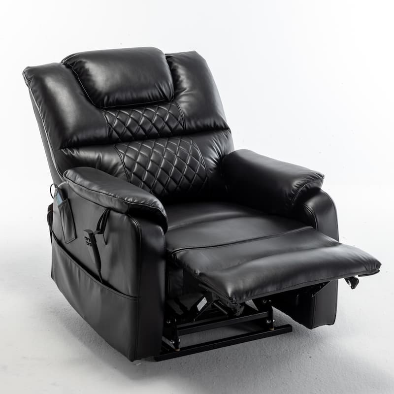 Beige Oversized Electric Recliner with OKIN Motor and 180° Lay Flat