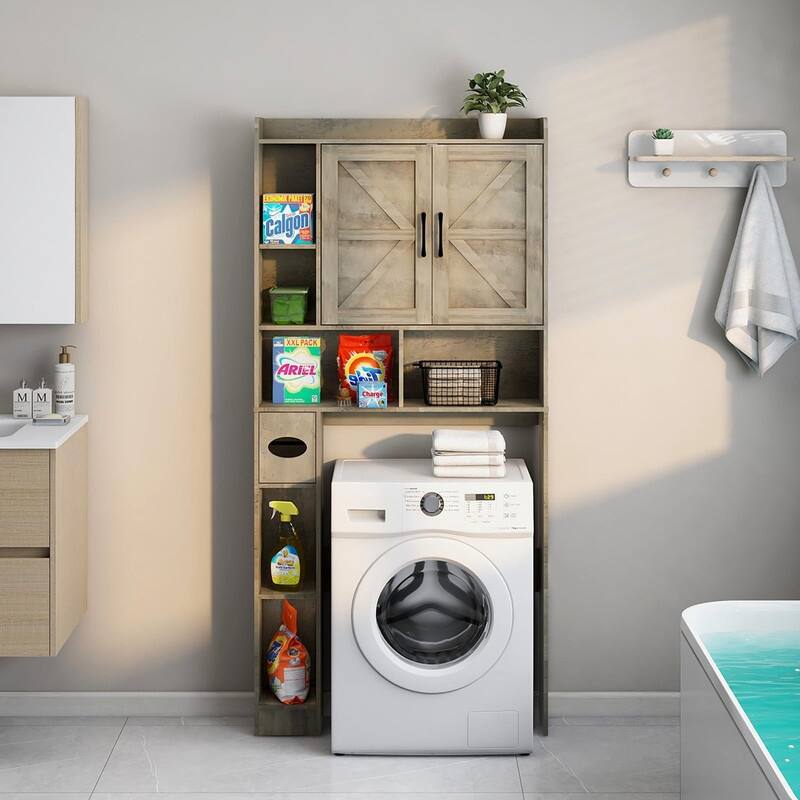 Over The Toilet Storage Cabinet - 7.9"D x 32"W x 67"H