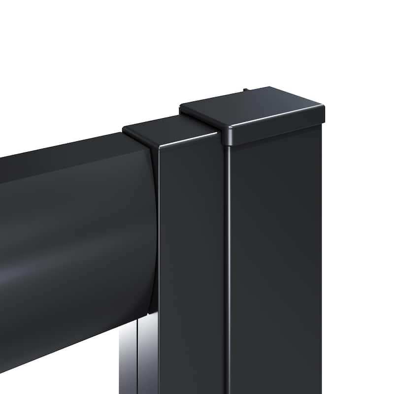 Elegant Black Check Corner Entry Enclosure in Sliding Shower Doors 36 in. W x 36 in. D x 72 in. H