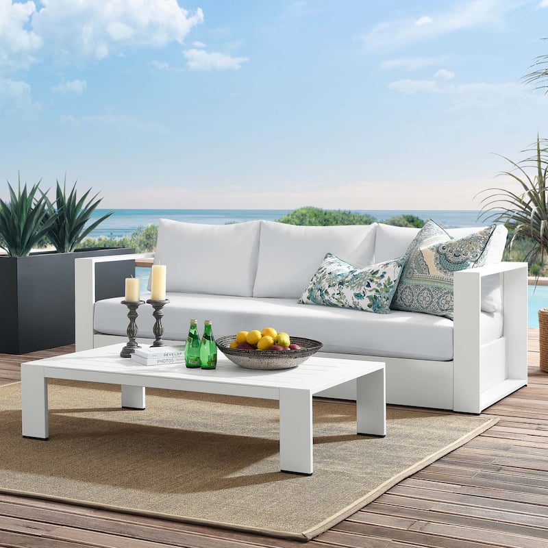 Tahoe Outdoor Patio Powder-Coated Aluminum 2-Piece Set - White White