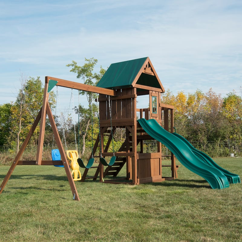 Swing-N-Slide Willows Peak Deluxe Wood Outdoor Swing Set