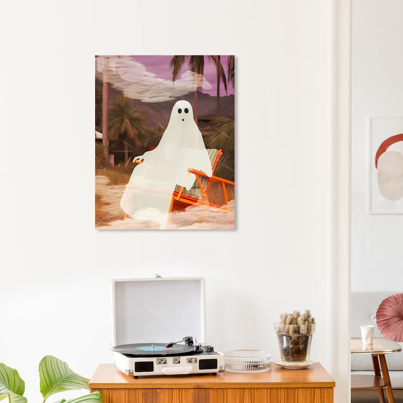 Wynwood Studio Canvas Holiday and Seasonal Ghostling White and Modern & Contemporary Wall Art Canvas Print - 20 x 24