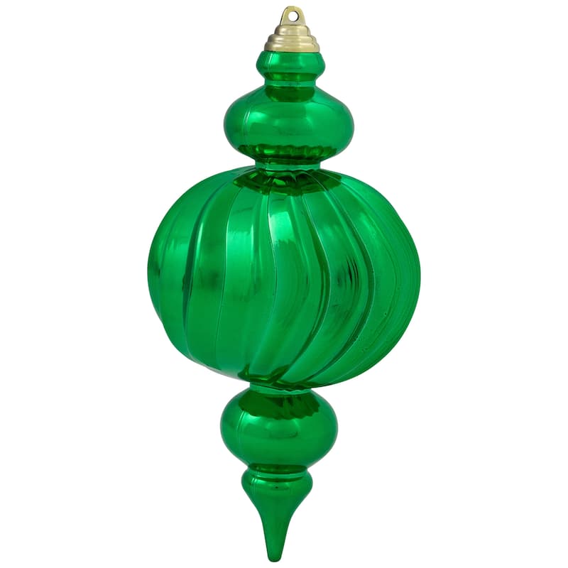 Shatterproof Commercial Size Finial Christmas Ornaments - 10" - Green - Set of 4