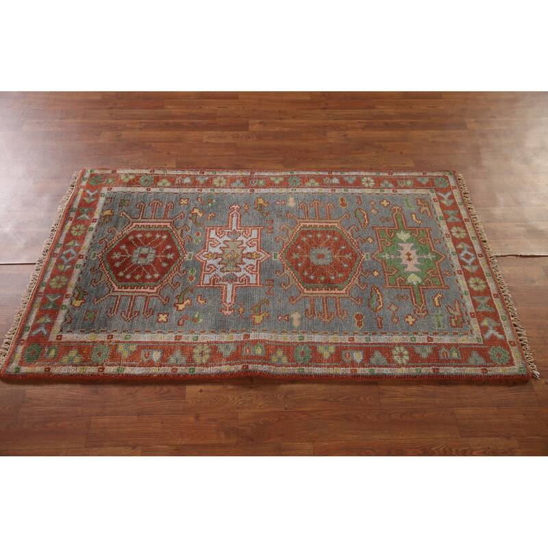 Geometric Kazak Oriental Accent Rug Handmade Traditional Wool Carpet - 3'0"x 5'0"
