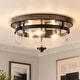 preview thumbnail 1 of 13, Modern Farmhouse 3-Light Drum Flush Mount Lights Glass Ceiling Light - D13.5"xH6.5"