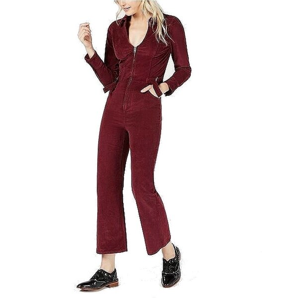 burgundy womens jumpsuit