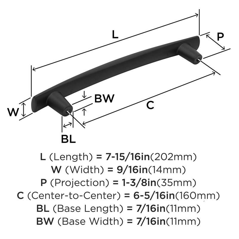 Amerock BP37312 Willow 6-5/16" Center to Center Bar Cabinet Pull