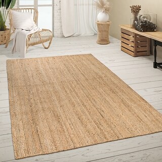 Photo inspiration: Picture Idea: Hand Woven Jute Rug With Jute Fibers Boho Design In