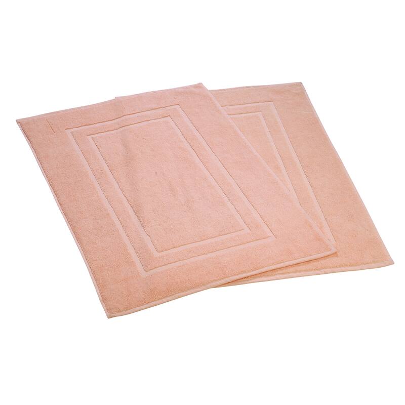 Cotton Terry Absorbent 900 GSM Cotton Bath Mat - (Set of 2)