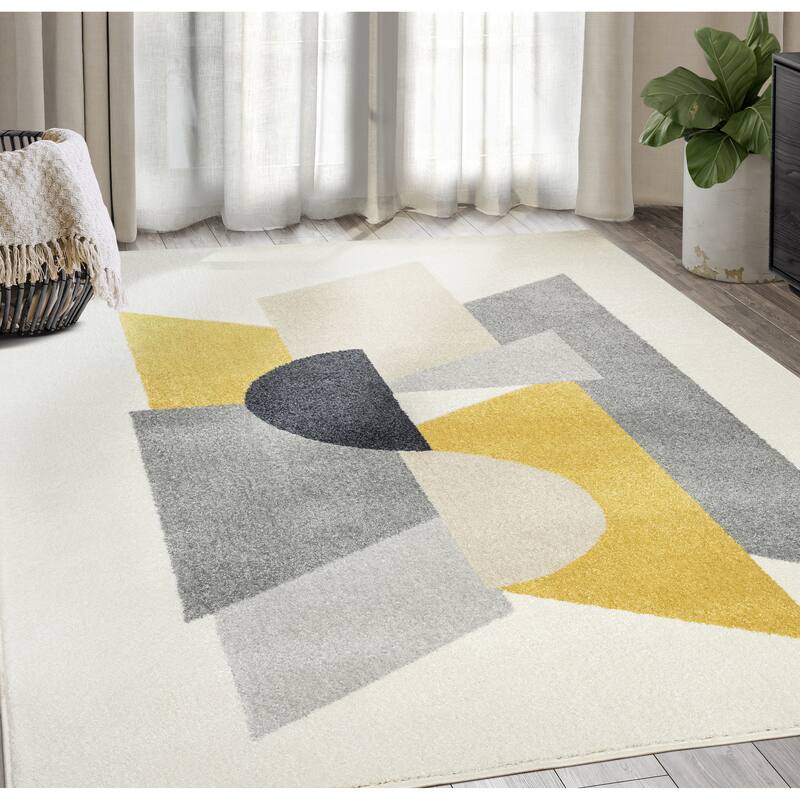 Abani Rugs Deco DEC210A Modern Geometric Area Rug - 5'3" x 7'6"