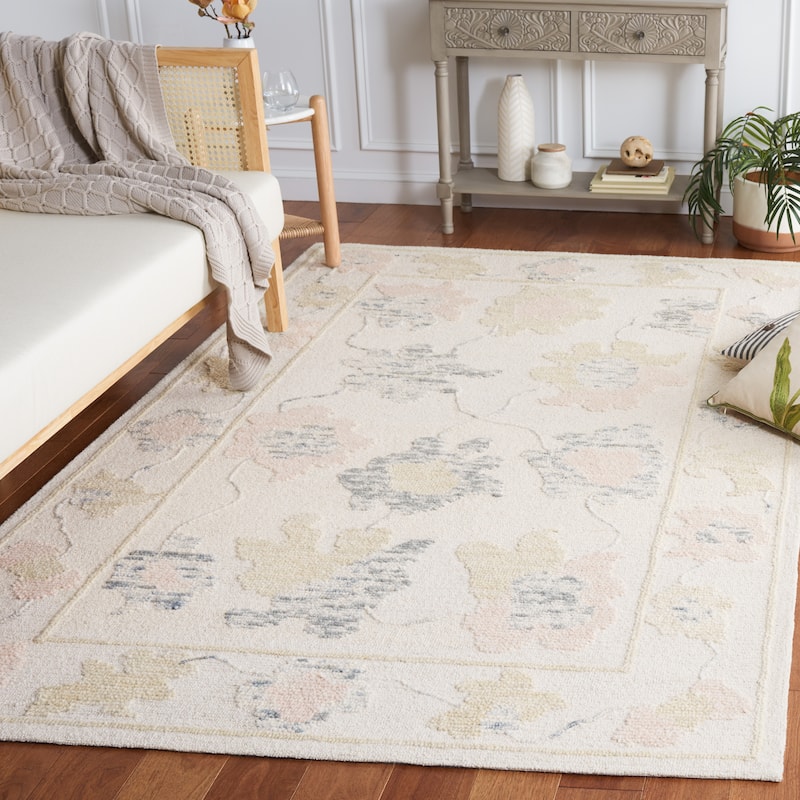SAFAVIEH Handmade Abstract Fabiana Wool Rug - 8' x 10' - Ivory/Beige