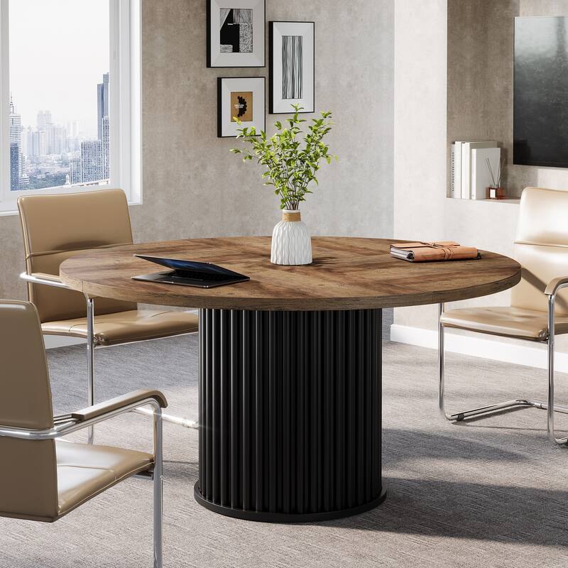 47 Inch Round Conference Table for 4-6 - 47.24" W x 47.24" D x 29.92" H