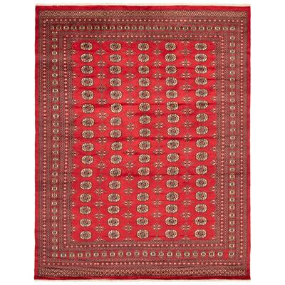 ECARPETGALLERY Hand-knotted Finest Peshawar Bokhara Red Wool Rug - 8'2 x 10'5