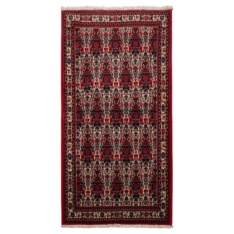 3'7''x5 Hand Knotted Wool Ivory Abadeh Traditional Rug - 3' 7'' x 5' - 3' 7'' x 5'