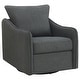 preview thumbnail 1 of 23, Madia Upholstered Sloped Arm Swivel Glider Chair Charcoal